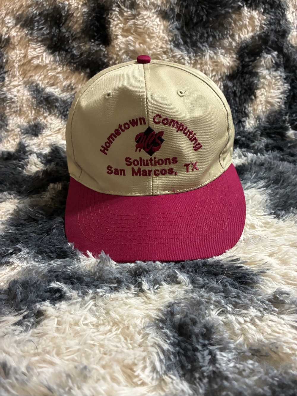 Vintage Random Company’s SnapBack - Khaki and Maroon